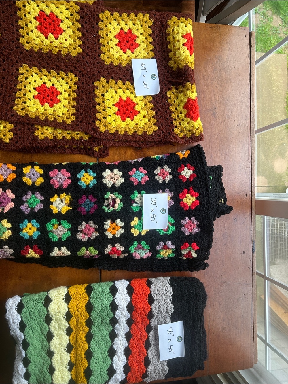 Handmade Crochet Granny Square Throws - Multicolor
